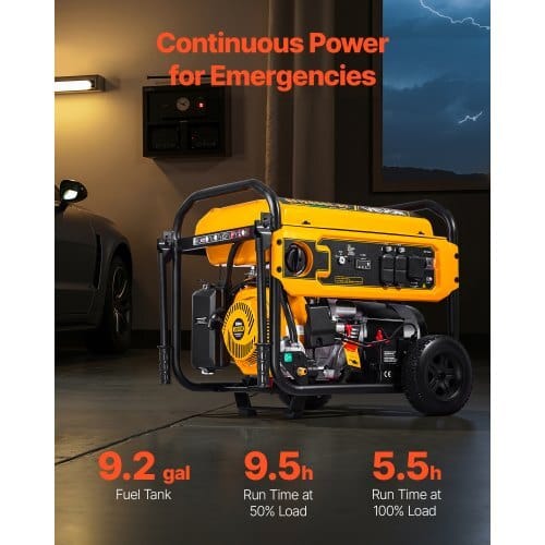 Portable Generator, Gasoline 13500W Peak Watt & LPG 12000W Peak Watt Dual Fuel Generator, Home Backup Generators with Electric Start, Gasoline & LPG Powered, CO Sensor, 20A & 50A Outlets