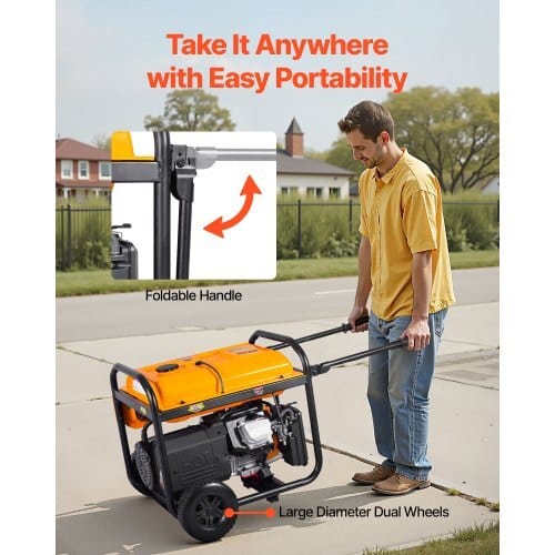 Portable Generator, Gasoline 13500W Peak Watt & LPG 12000W Peak Watt Dual Fuel Generator, Home Backup Generators with Electric Start, Gasoline & LPG Powered, CO Sensor, 20A & 50A Outlets