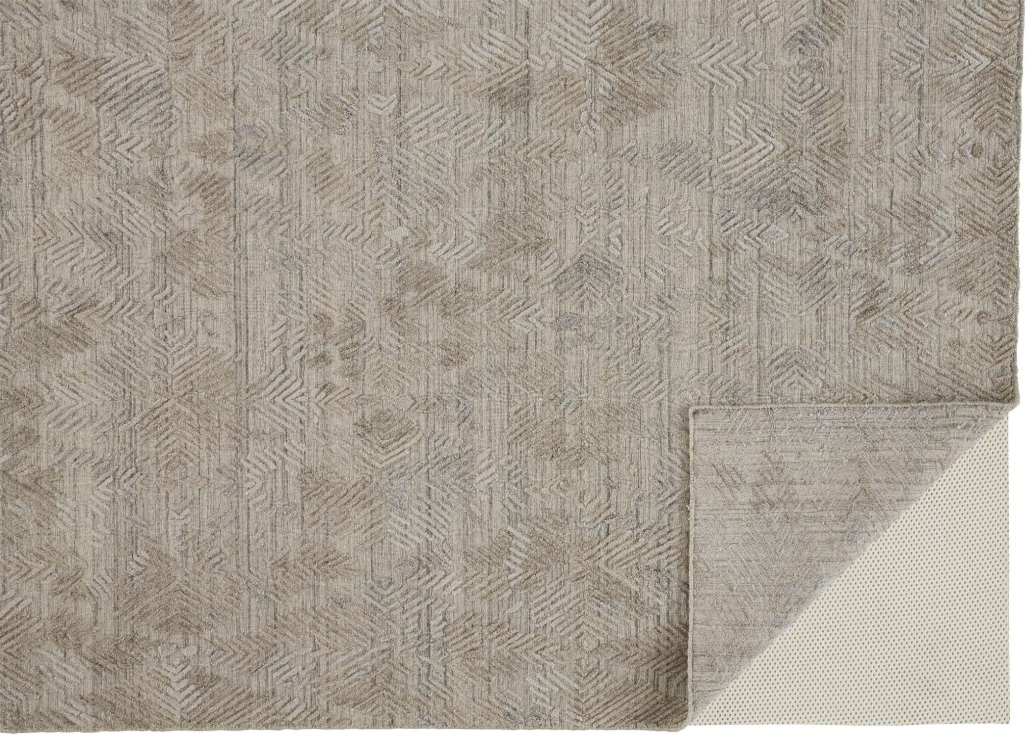 8' X 10' Gray And Taupe Abstract Hand Woven Area Rug