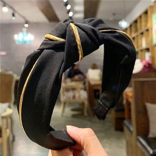 Graceful Cloth Bowknot Korean Fashion Women Hair Hoop - Black