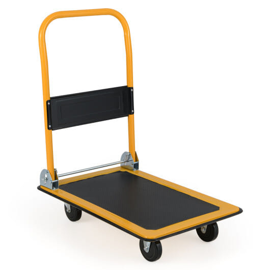 Costway Platform Cart Dolly Foldable Warehouse Push Hand Truck-Black