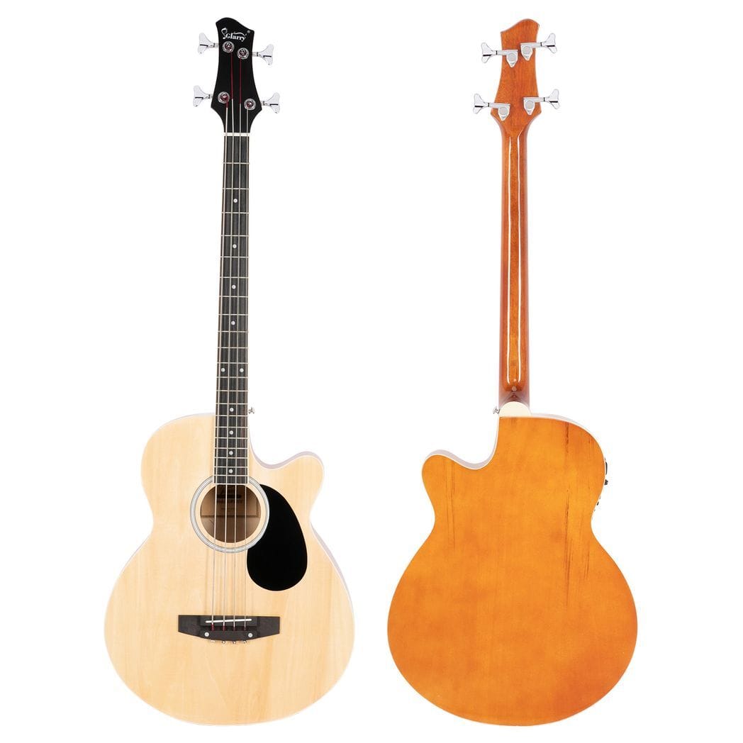 Glarry GMB101 4 string Electric Acoustic Bass Guitar w/ 4-Band Equalizer EQ-7545R Burlywood