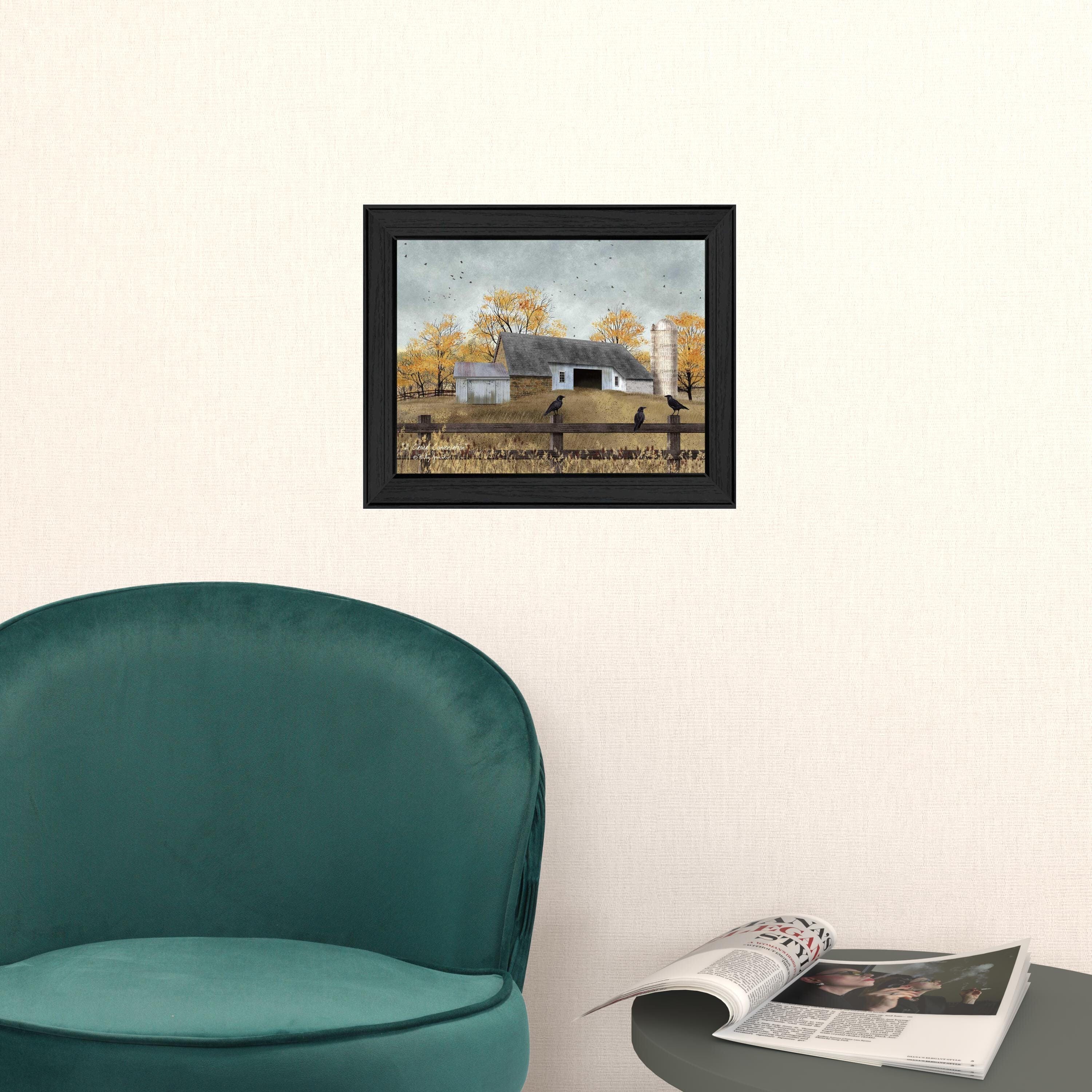 A Casual Conversation 2 Black Framed Print Wall Art