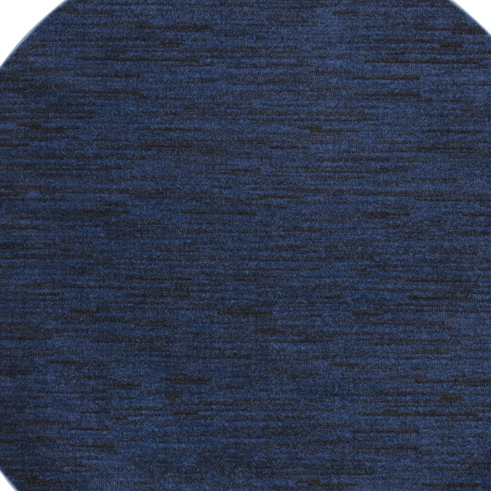8' Midnight Blue Round Stain Resistant Indoor Outdoor Area Rug