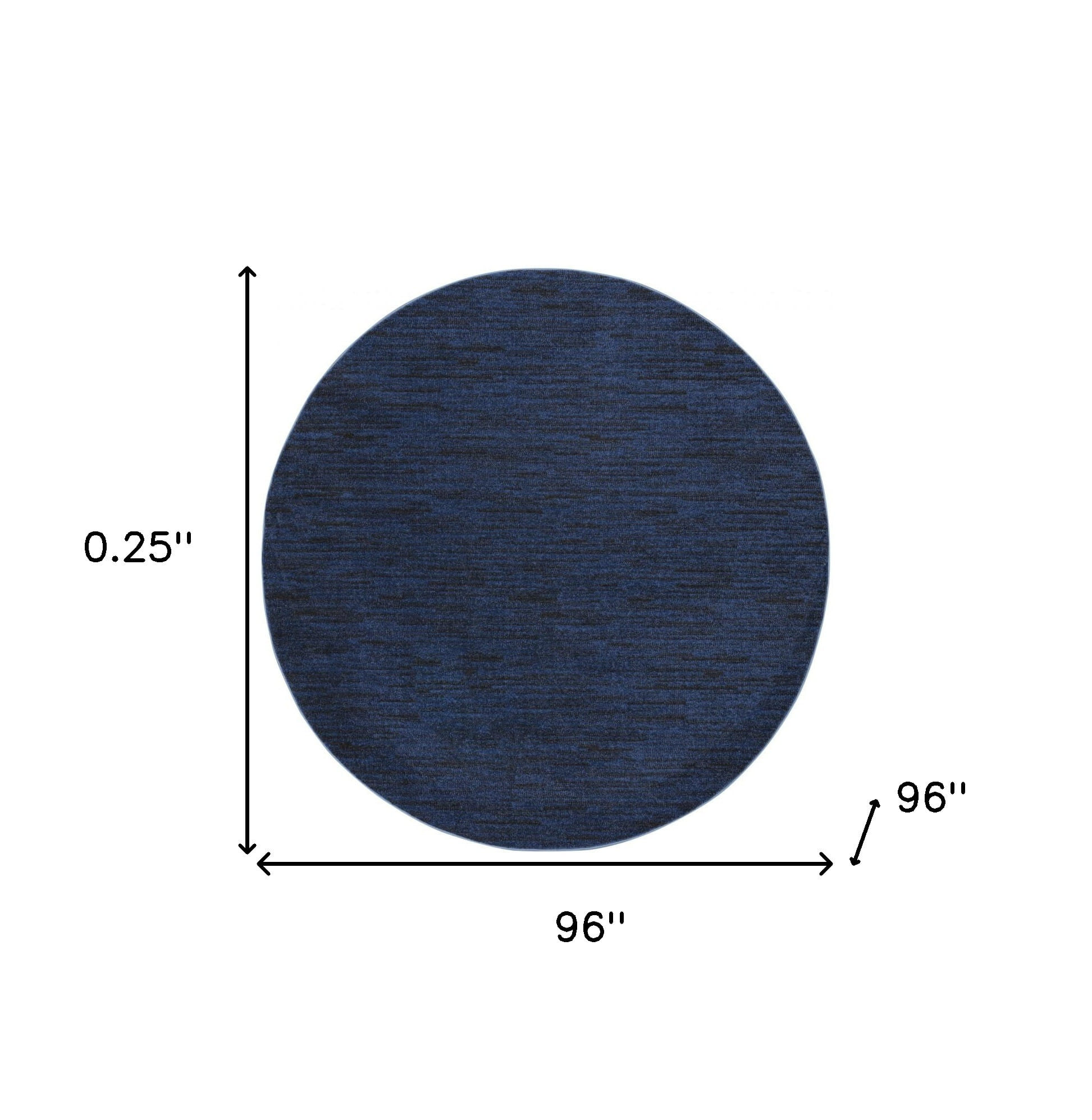8' Midnight Blue Round Stain Resistant Indoor Outdoor Area Rug