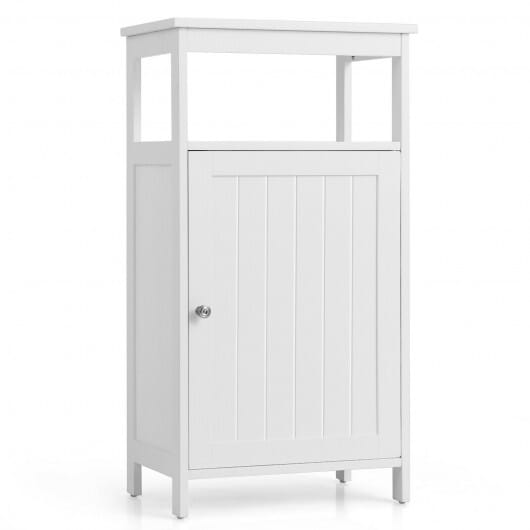 Floor Cabinet Multifunction Storage Rack Organizer Stand - Color: White