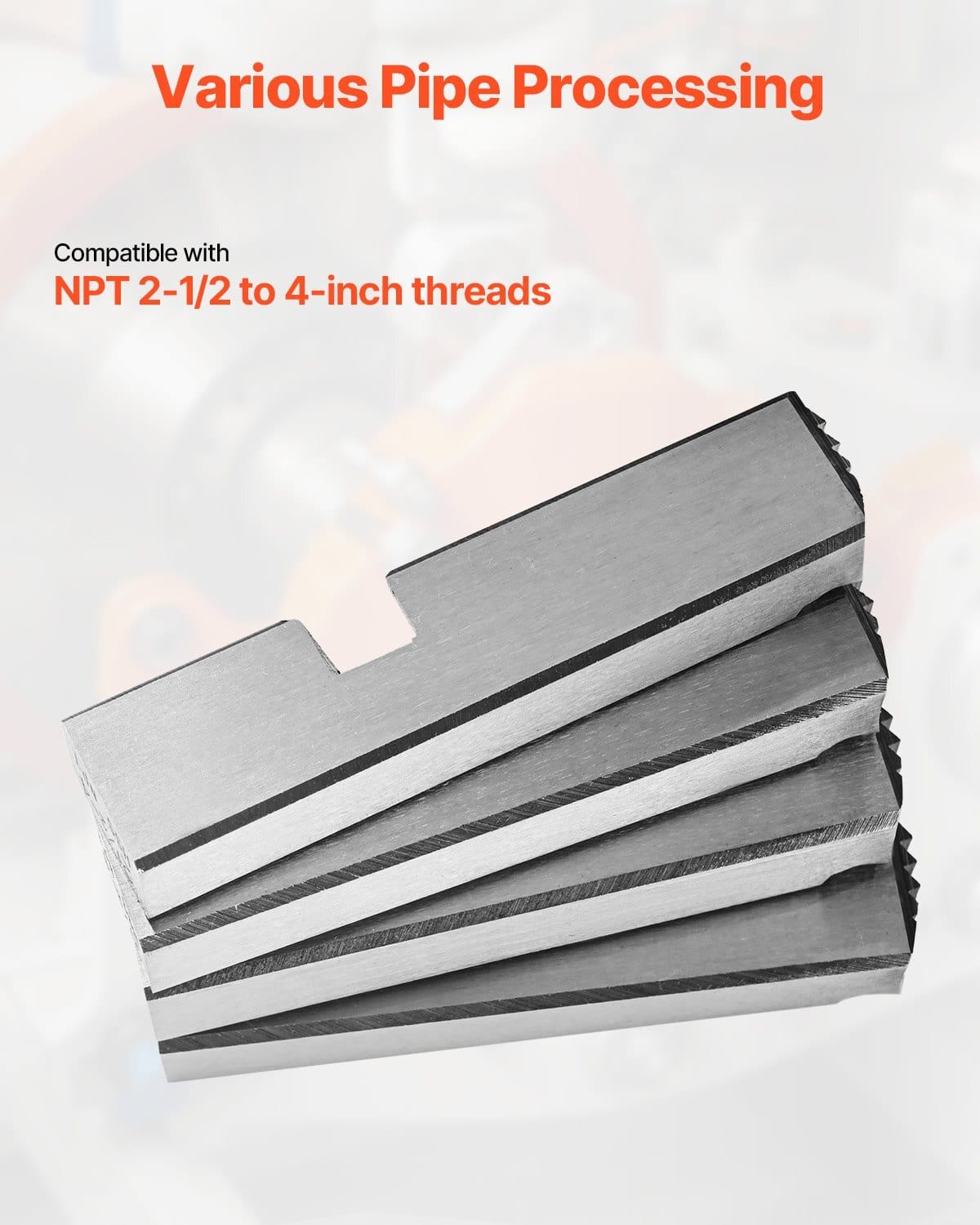 Threading Machine Dies, 2-1/2" to 4" NPT Pipe Dies(4 Packs), Right-Handed HSS Pipe Threading Dies, Fit  Integrated Pipe Threading Machines