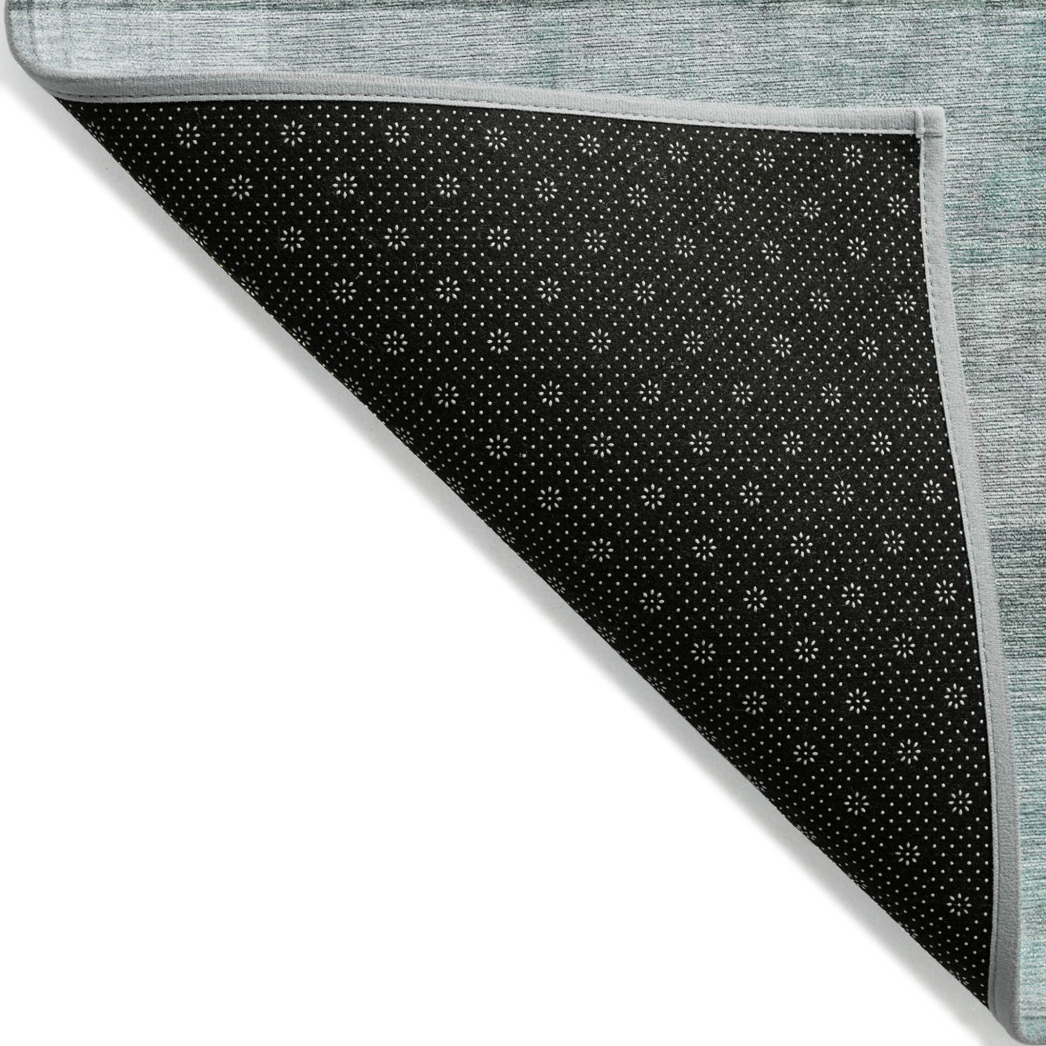 9' X 12' Teal Ombre Washable Non Skid Indoor Outdoor Area Rug