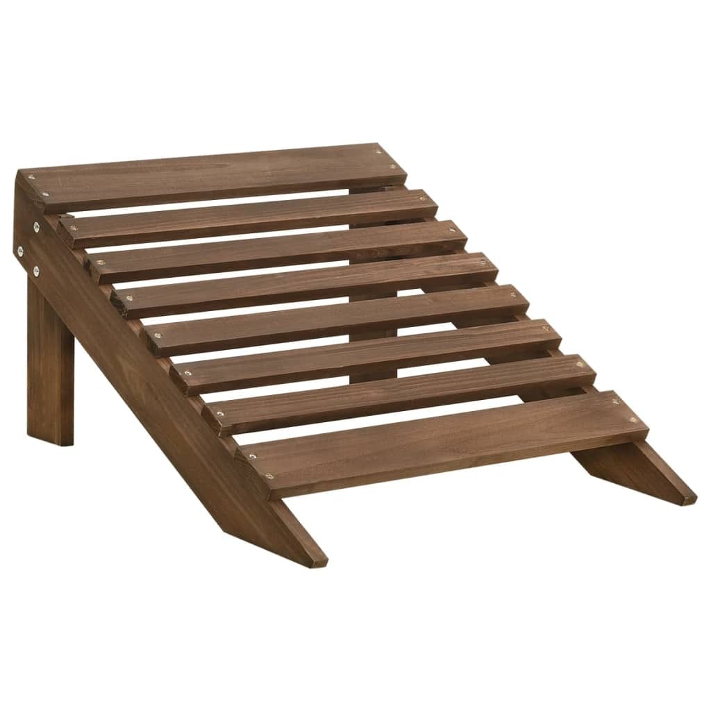 Patio Chair with Ottoman Wood Brown