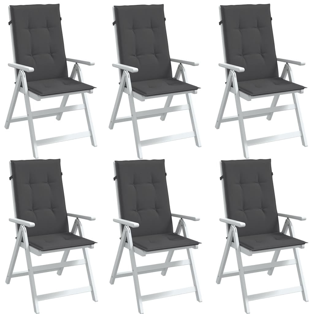 Highback Chair Cushions 6 pcs Melange Anthracite 47.2"x19.7"x1.6" Fabric