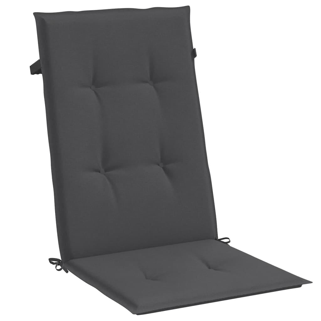 Highback Chair Cushions 6 pcs Melange Anthracite 47.2"x19.7"x1.6" Fabric