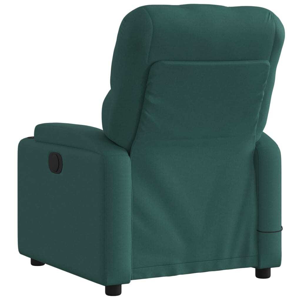 Electric Massage Recliner Chair Dark Green Fabric