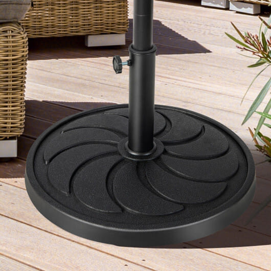 40LBS 21.5Inch Round Outdoor Umbrella Base - Color: Black