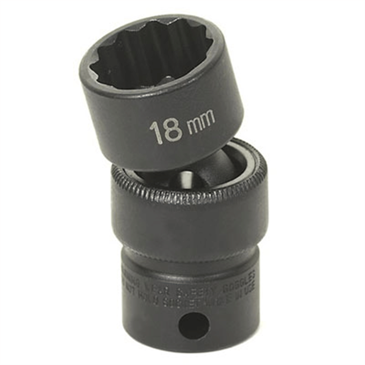Grey Pneumatic 3/8" Drive x 15mm Standard Universal- 12 Point Socket - Black