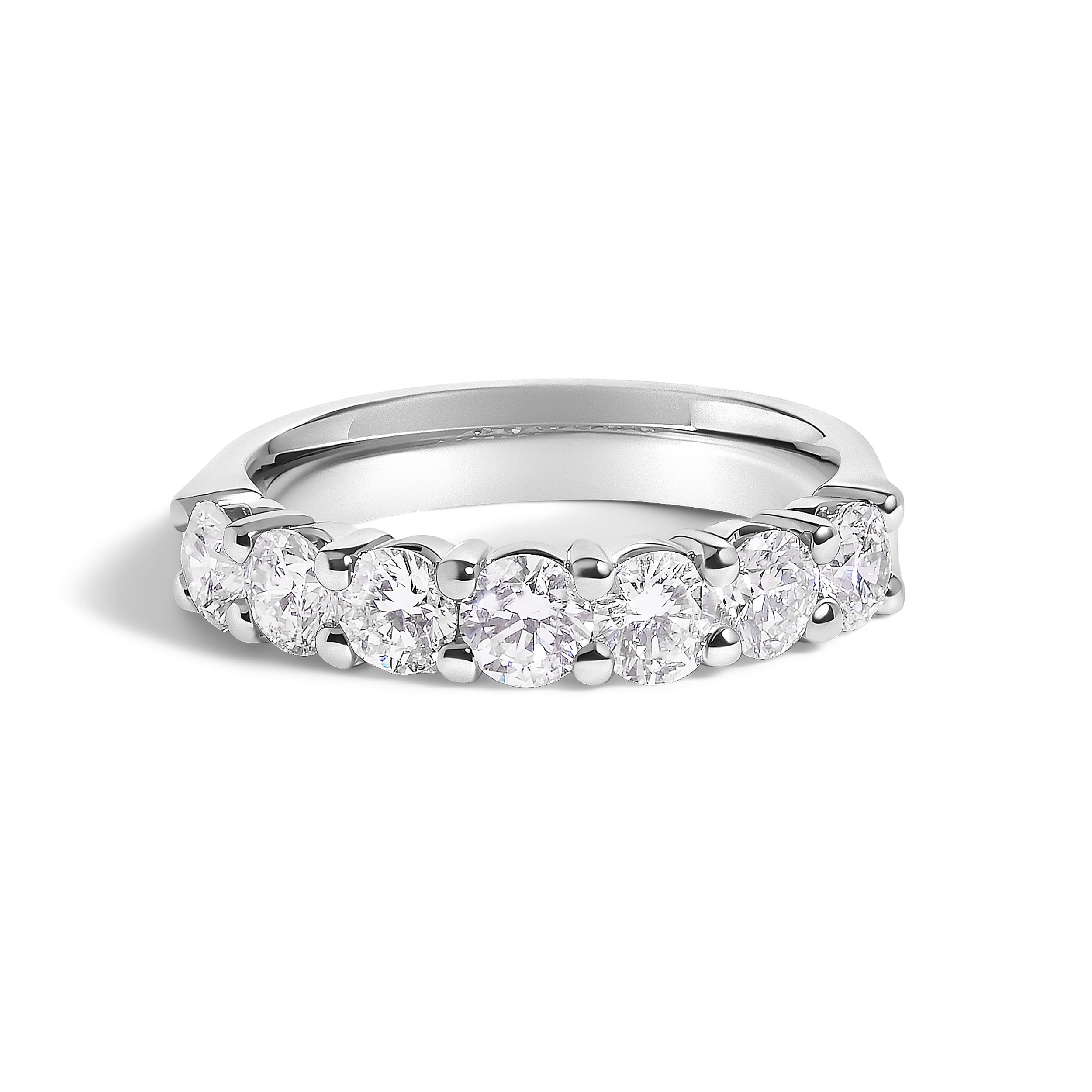 14K White Gold 1 1/2 Cttw Diamond 7 Stone Band Ring