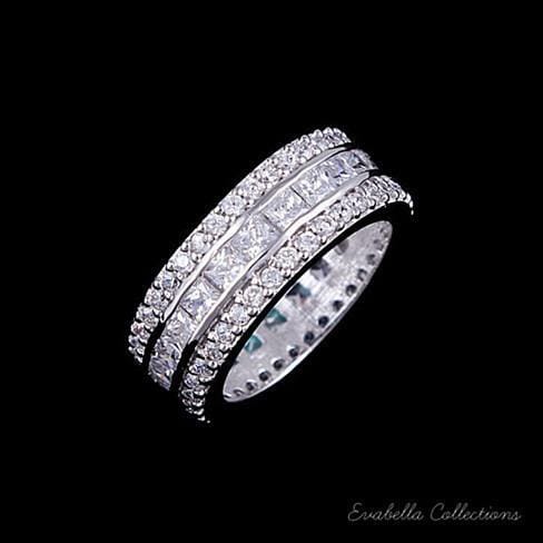 Color: Crystal Clear Stones,Size: 9 - LUMINA Pure & Pink Banquet Rings