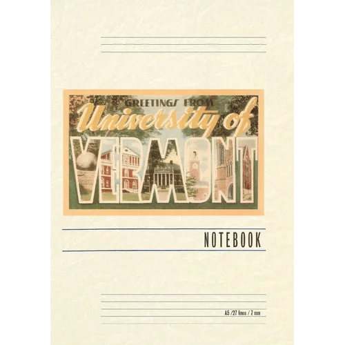 Vintage Lined Notebook Greetings from University of Vermont - Paperback