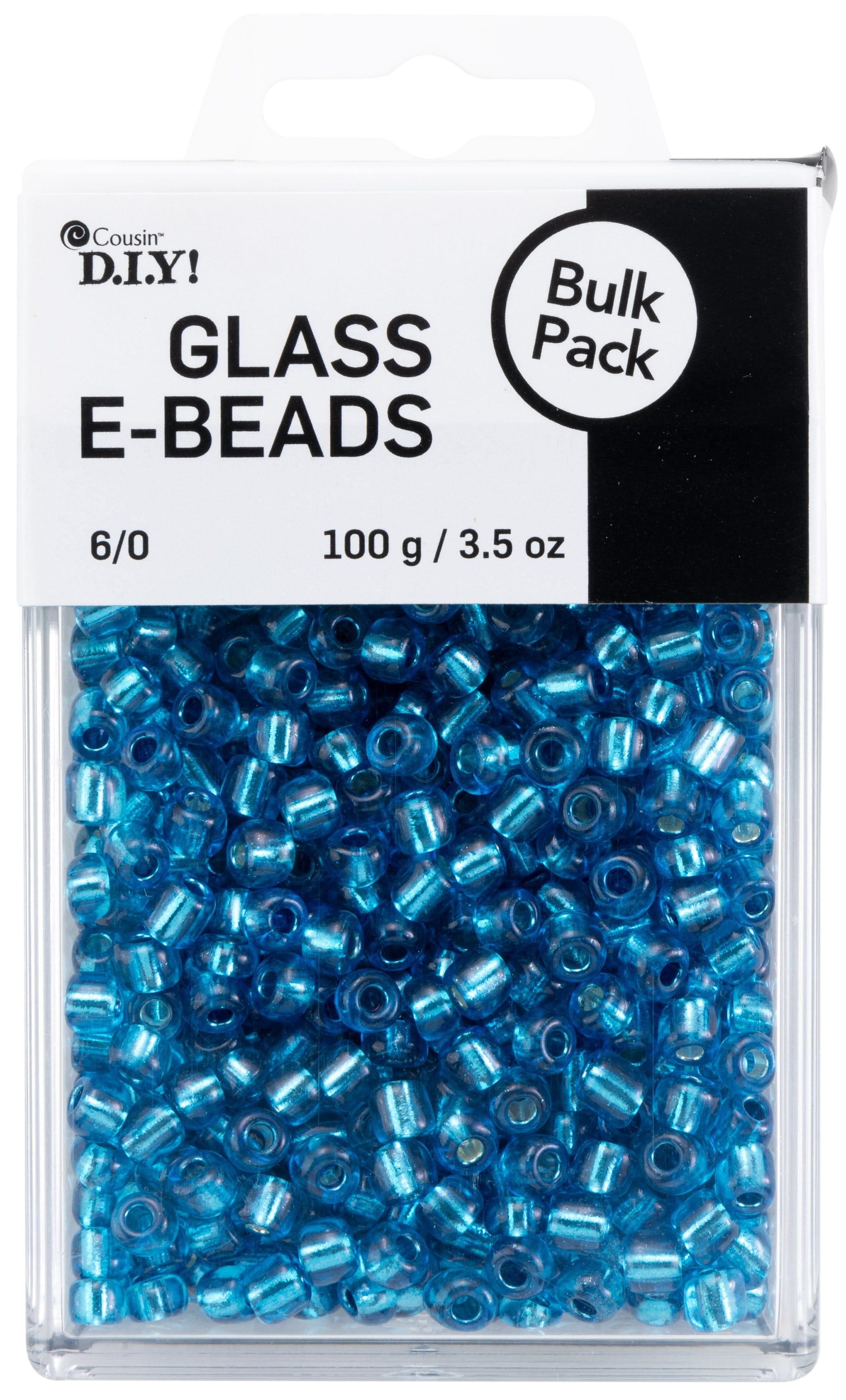 Cousin DIY Glass EBeads 60 100gTurquoise Blue Pack of 2