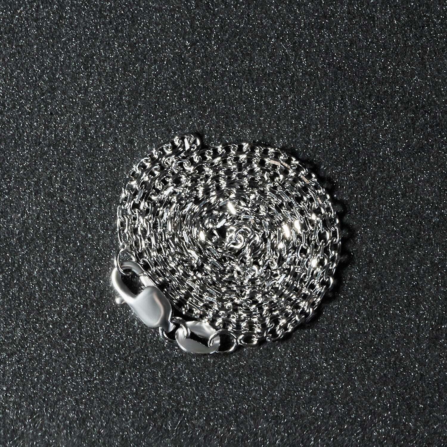 18k White Gold Diamond Cut Cable Link Chain (1.40 mm)