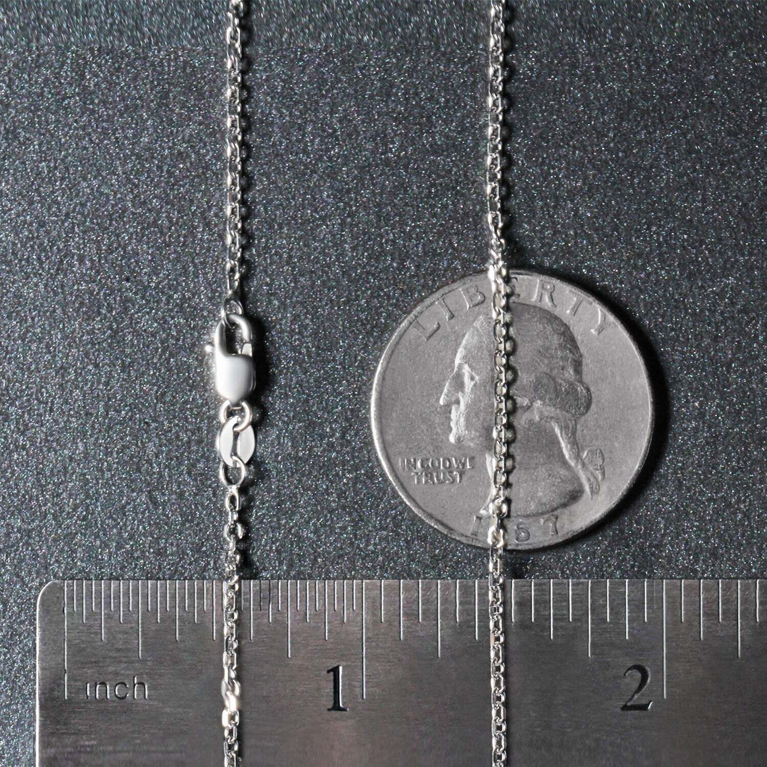 18k White Gold Diamond Cut Cable Link Chain (1.40 mm)