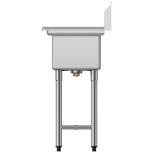 3 Compartment Sink, 18-Gauge 304 Stainless Steel, 10" x 14" x 10" Bowl Size, 3 Bay Commercial Kitchen Prep & Utility Sink with 2 Drainboards and Backsplash for Restaurant, Food Truck & Home Use