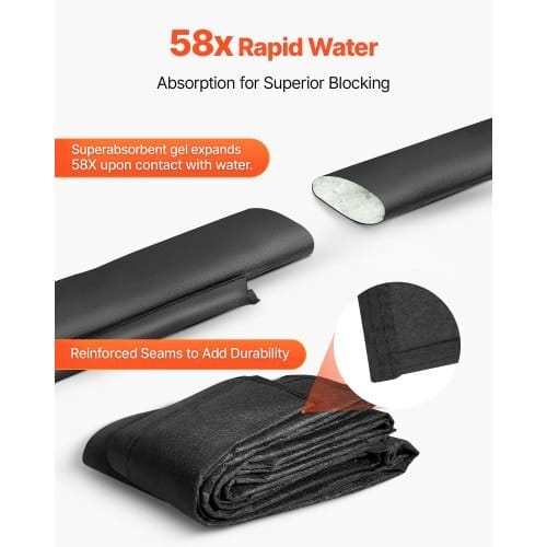 Flood Barrier, 8 Pack, 1.6 x 1.4 ft Flood Bags Activated by Water, Reusable Water Absorbent Barrier, Sandless Sandbags Blockage, Flooding Prevention Bags for Home, Doorway, Basement, Garage