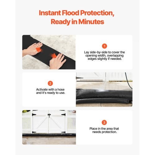 Flood Barrier, 8 Pack, 1.6 x 1.4 ft Flood Bags Activated by Water, Reusable Water Absorbent Barrier, Sandless Sandbags Blockage, Flooding Prevention Bags for Home, Doorway, Basement, Garage
