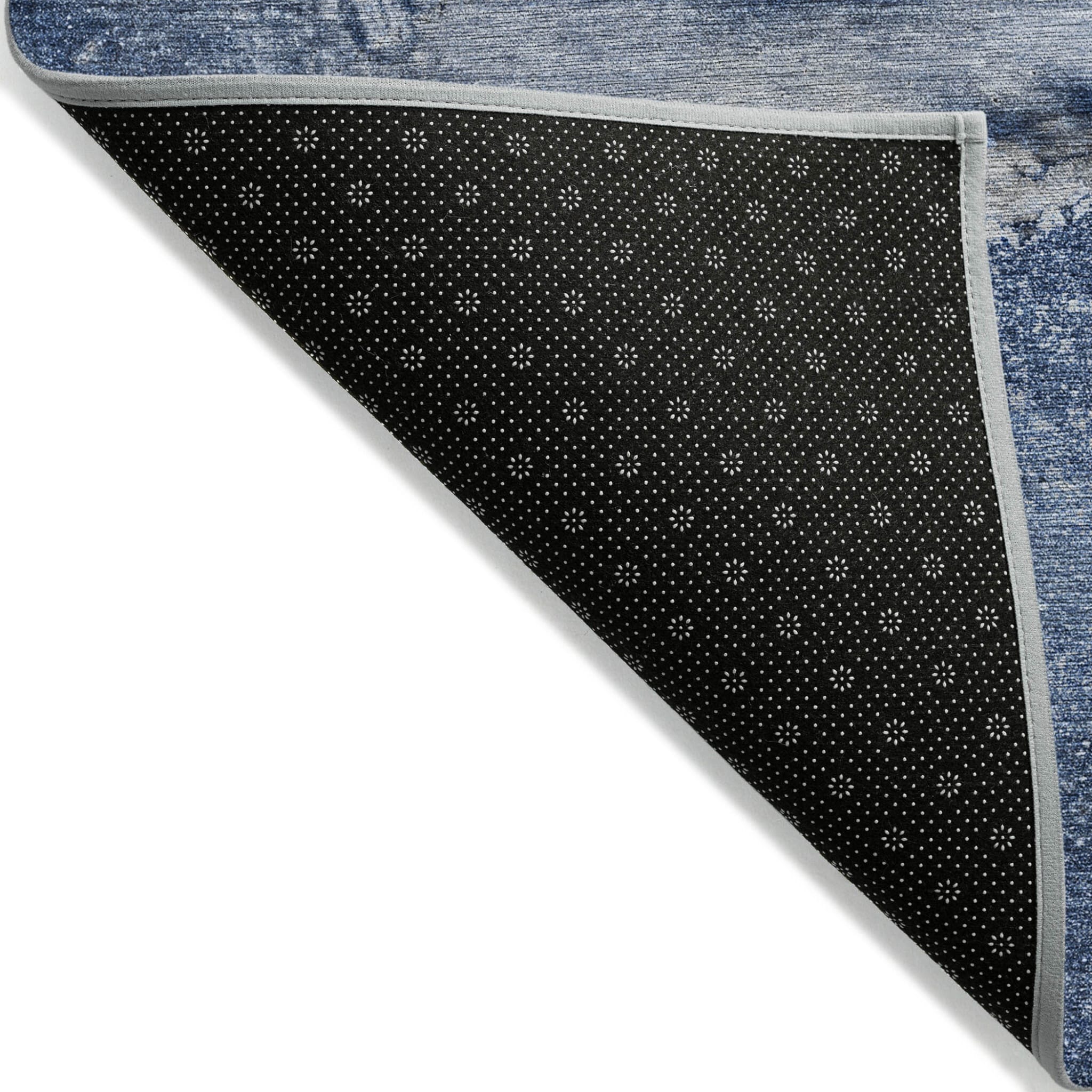 8' X 10' Navy Blue Abstract Washable Non Skid Indoor Outdoor Area Rug
