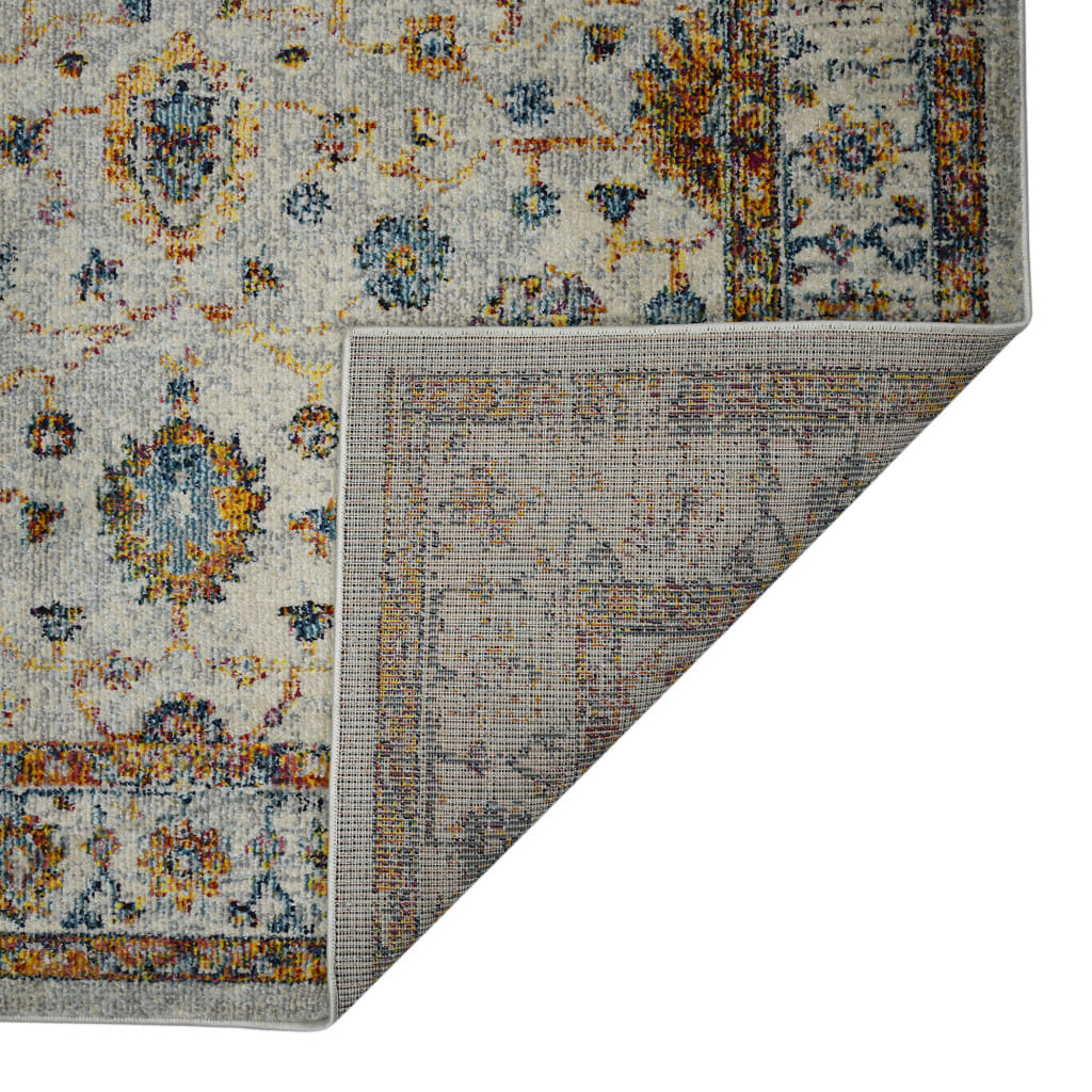 3' X 5' Orange and Ivory Floral Power Loom Area Rug