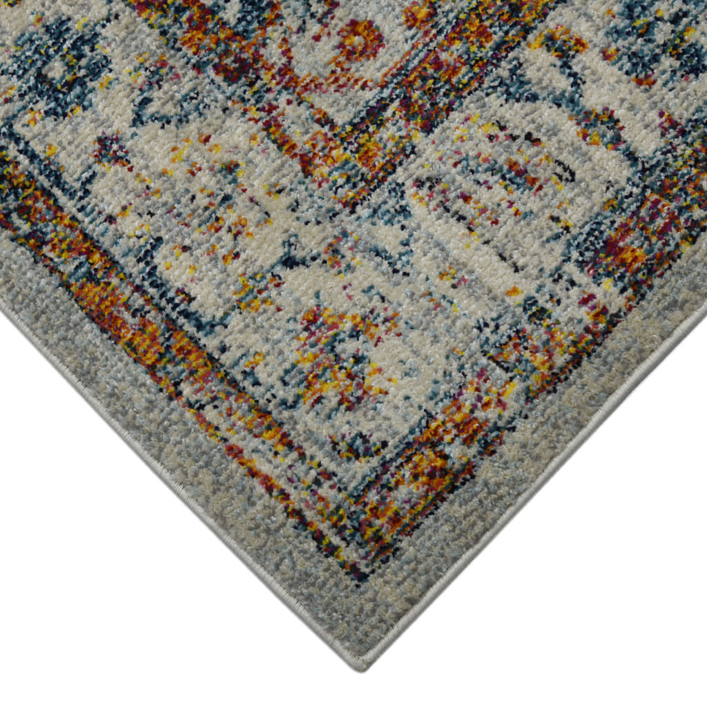 3' X 5' Orange and Ivory Floral Power Loom Area Rug