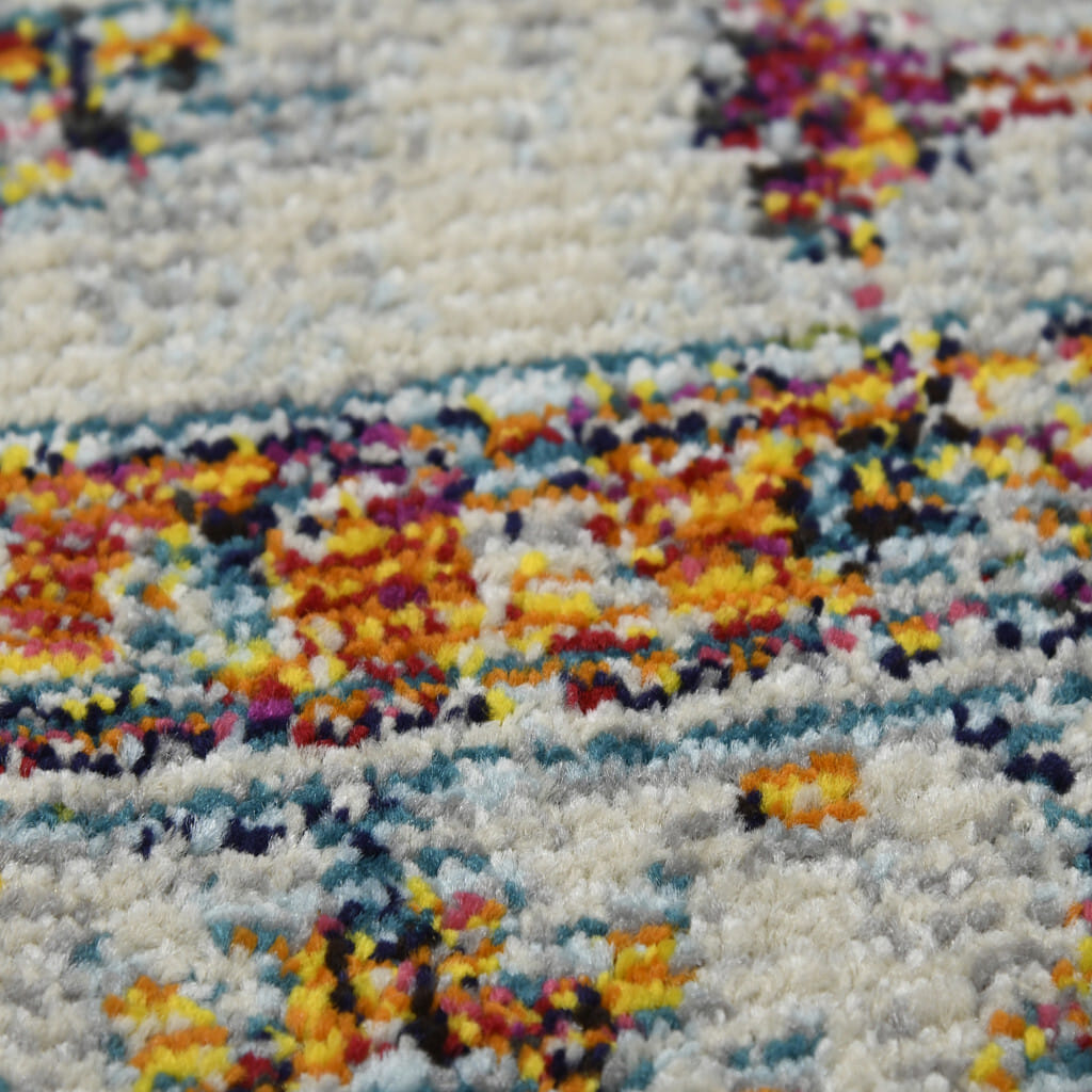 3' X 5' Orange and Ivory Floral Power Loom Area Rug