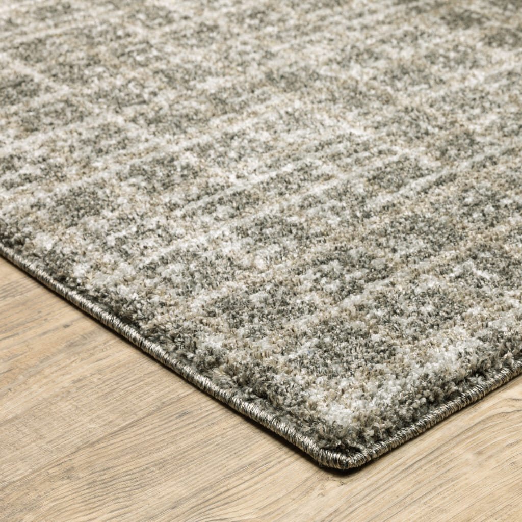 5' X 8' Gray Geometric Power Loom Area Rug