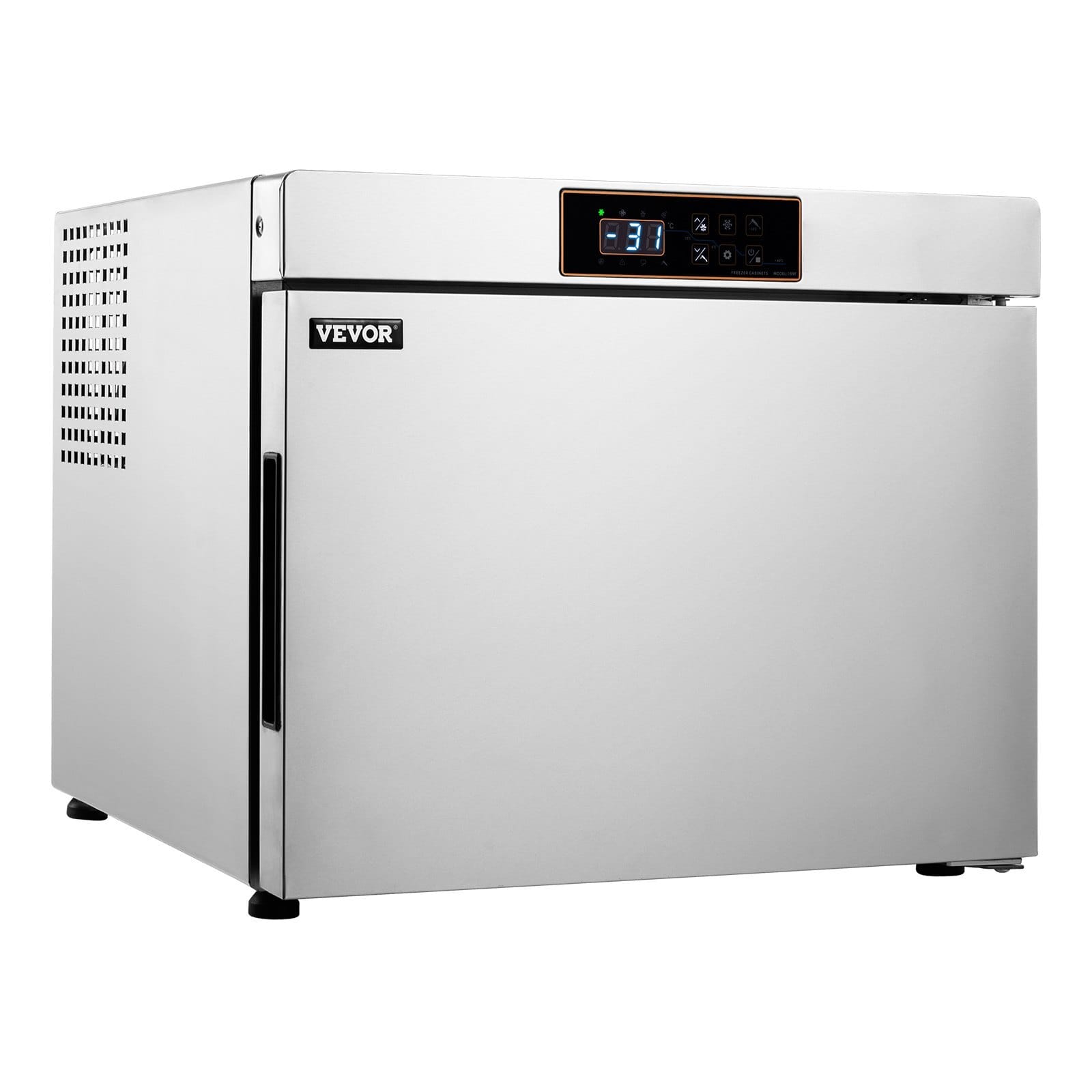 Commercial Blast Freezer, 32 L / 1.1 Cu.ft Blast Chiller with 4 1/3 Trays, Blast Chiller Freezer Chest with Cooling & Freezing Modes, Stainless Steel Food Blast Freezer for Restaurant, Seafood