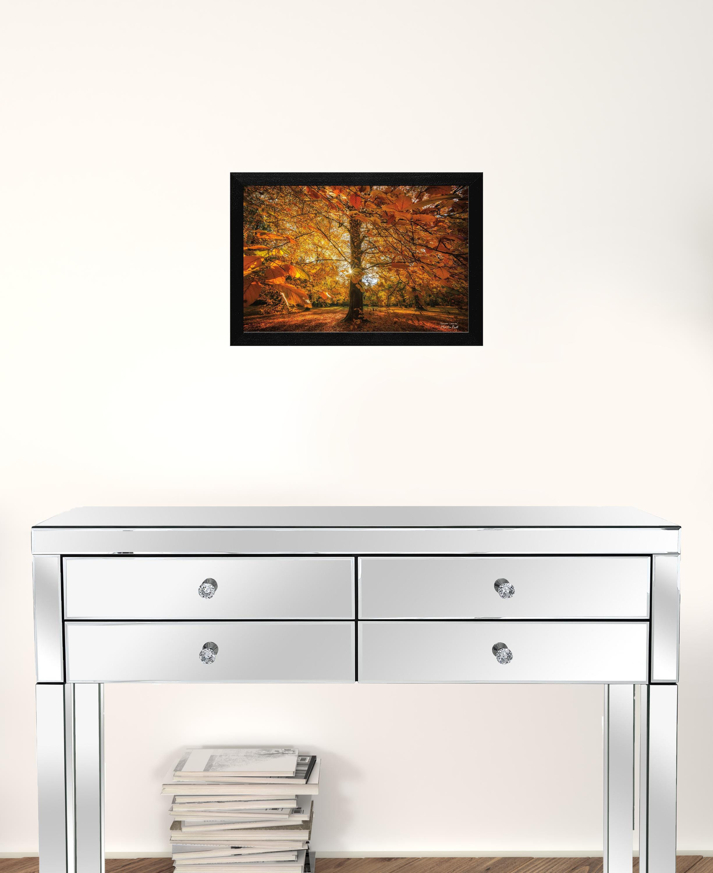 Autumn Leaves 4 Black Framed Print Wall Art