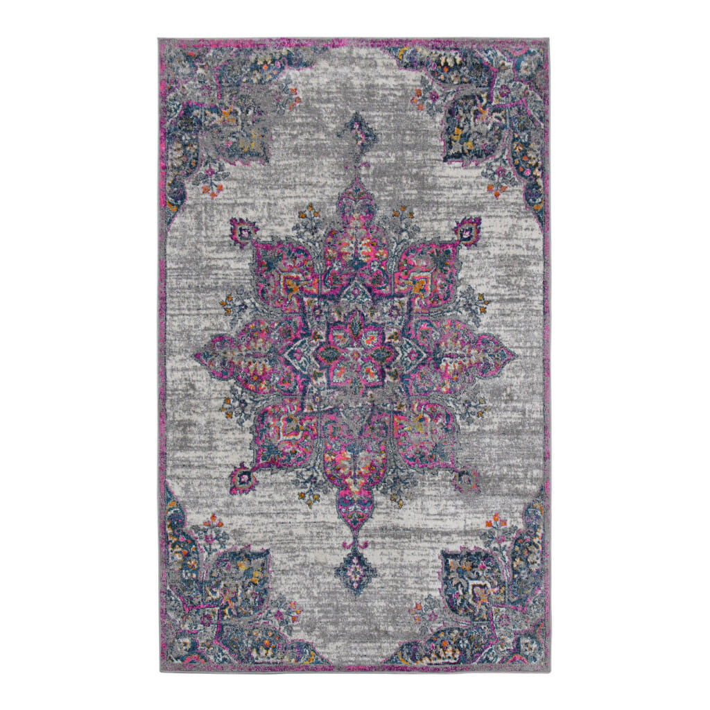 8' X 11' Pink Medallion Power Loom Area Rug