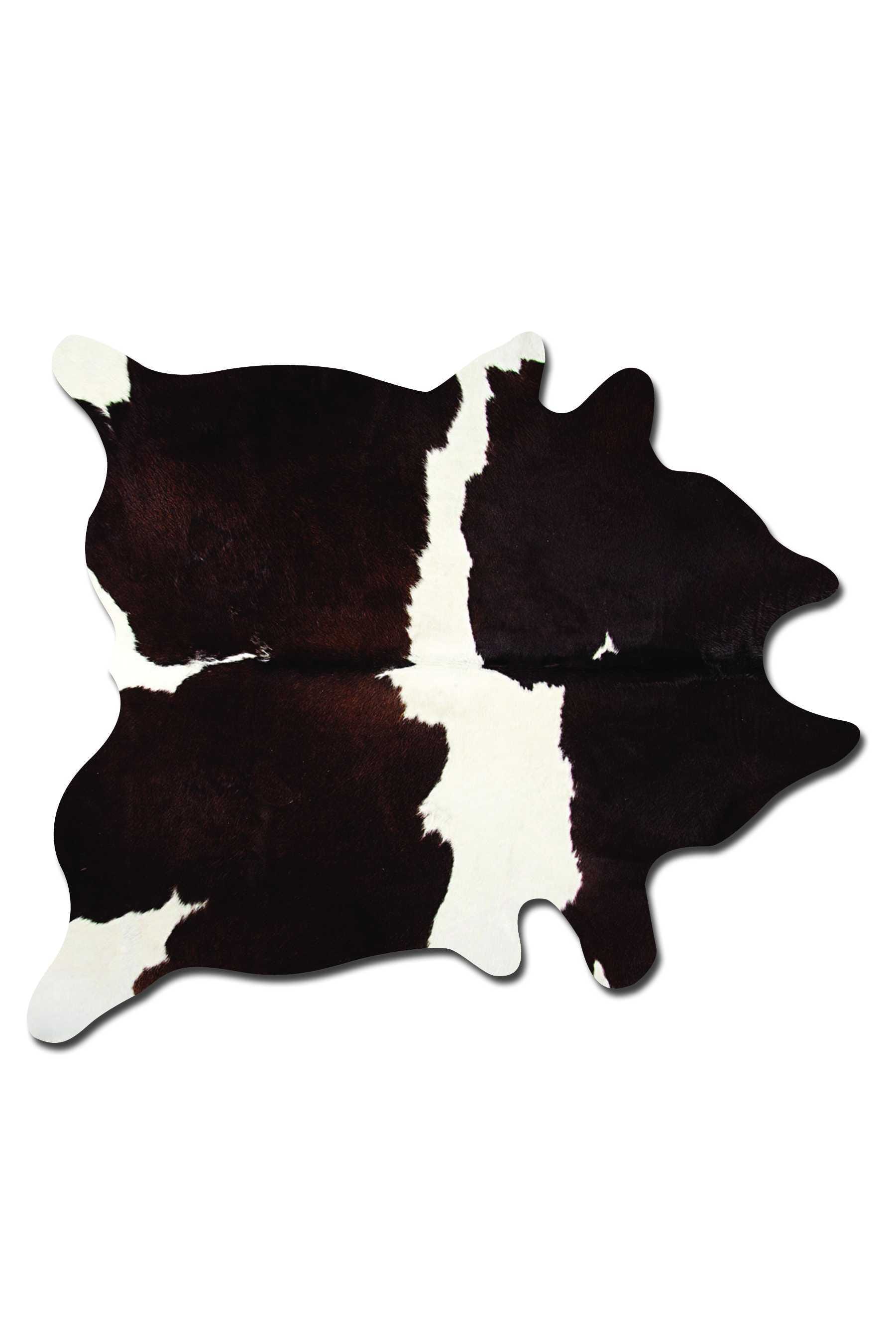 6' X 7' Brown and White Cowhide Area Rug