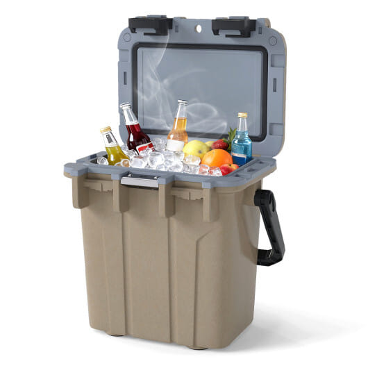 Ultra-Light Injection Molded Cooler 21 QT Hard Ice Chest-White