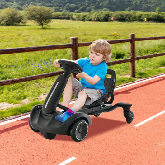 6V Kids Ride on Drift Car with 360?° Spin and 2 Adjustable Heights-Black - Color: Black