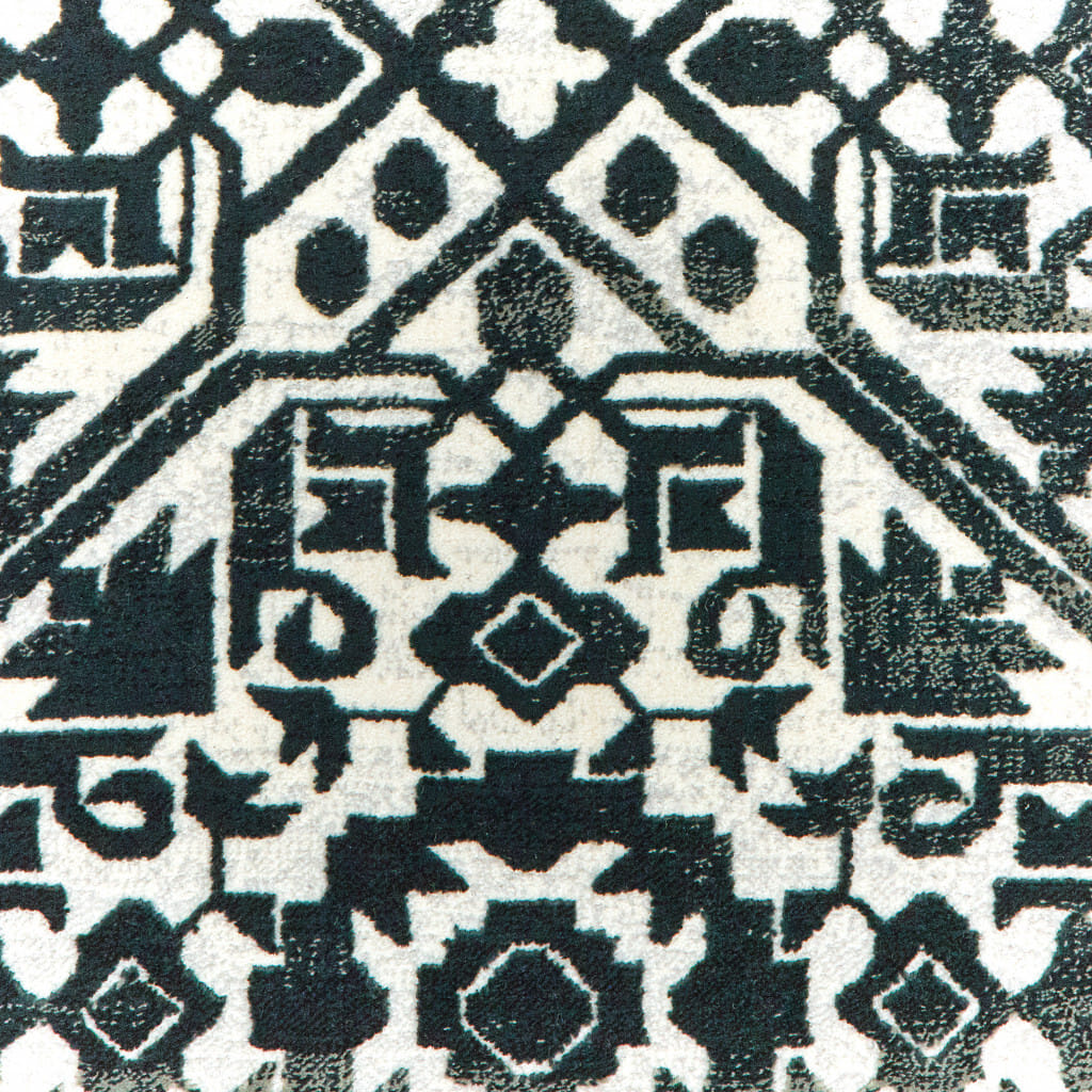 7' X 10' Blue and Ivory Geometric Power Loom Area Rug