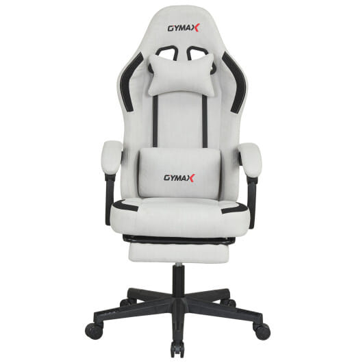 Ergonomic Video Game Chair with Headrest for Home Office-Gray