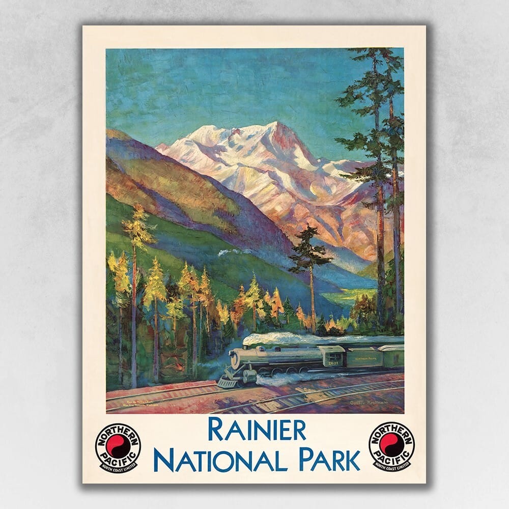 24" X 32" Rainier National Park C1920S Vintage Travel Poster Wall Art
