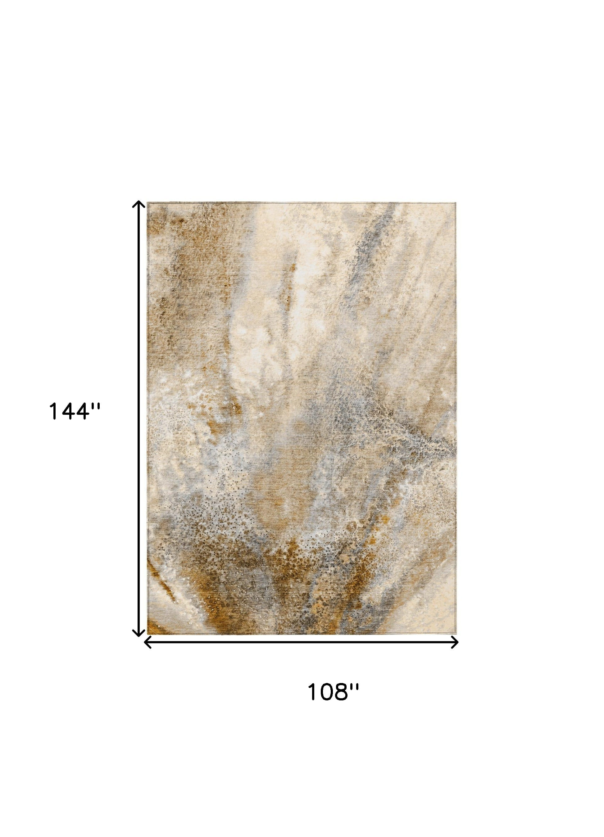 9' X 12' Brown Abstract Washable Non Skid Indoor Outdoor Area Rug