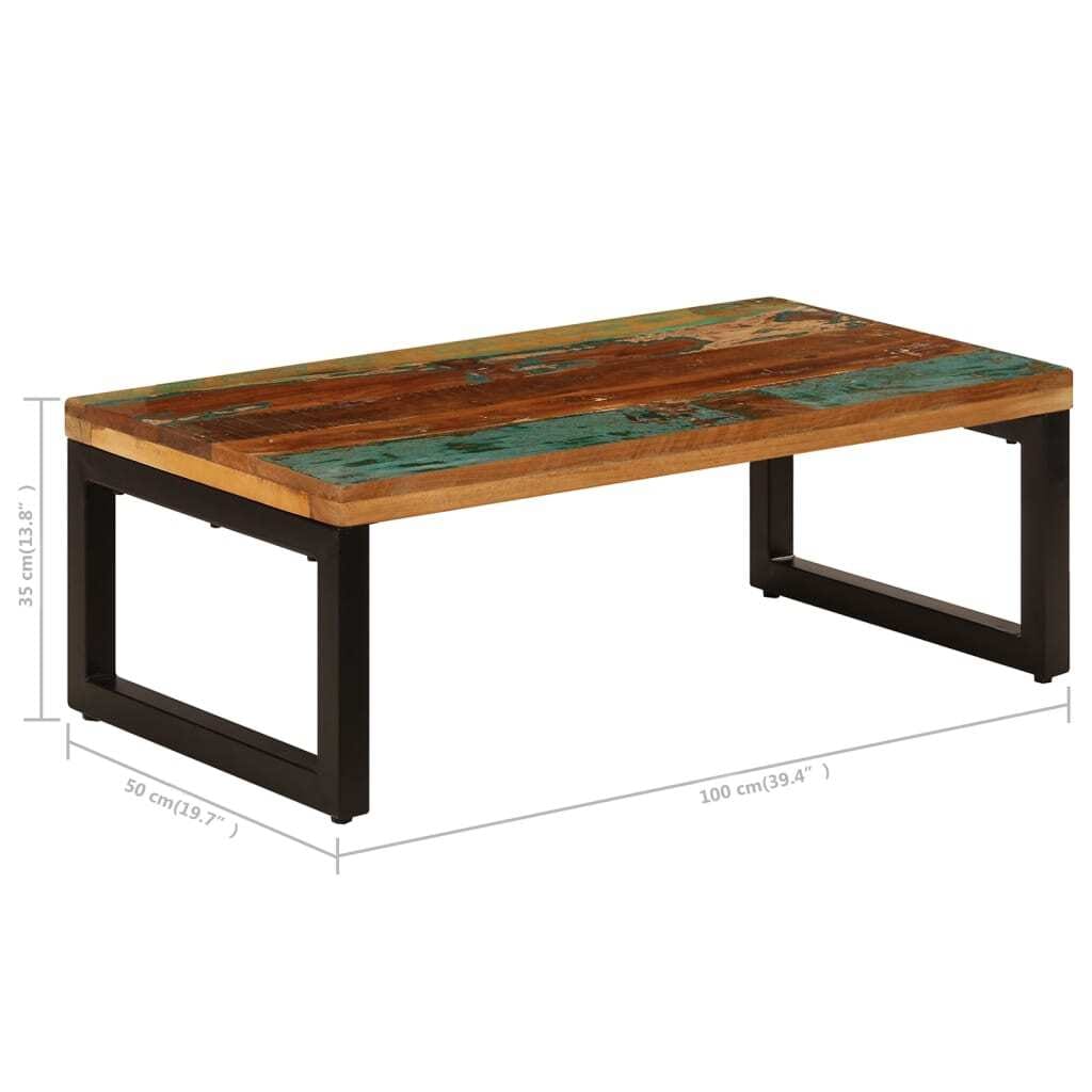 Coffee Table 39.4"x19.7"x13.8" Solid Reclaimed Wood and Steel