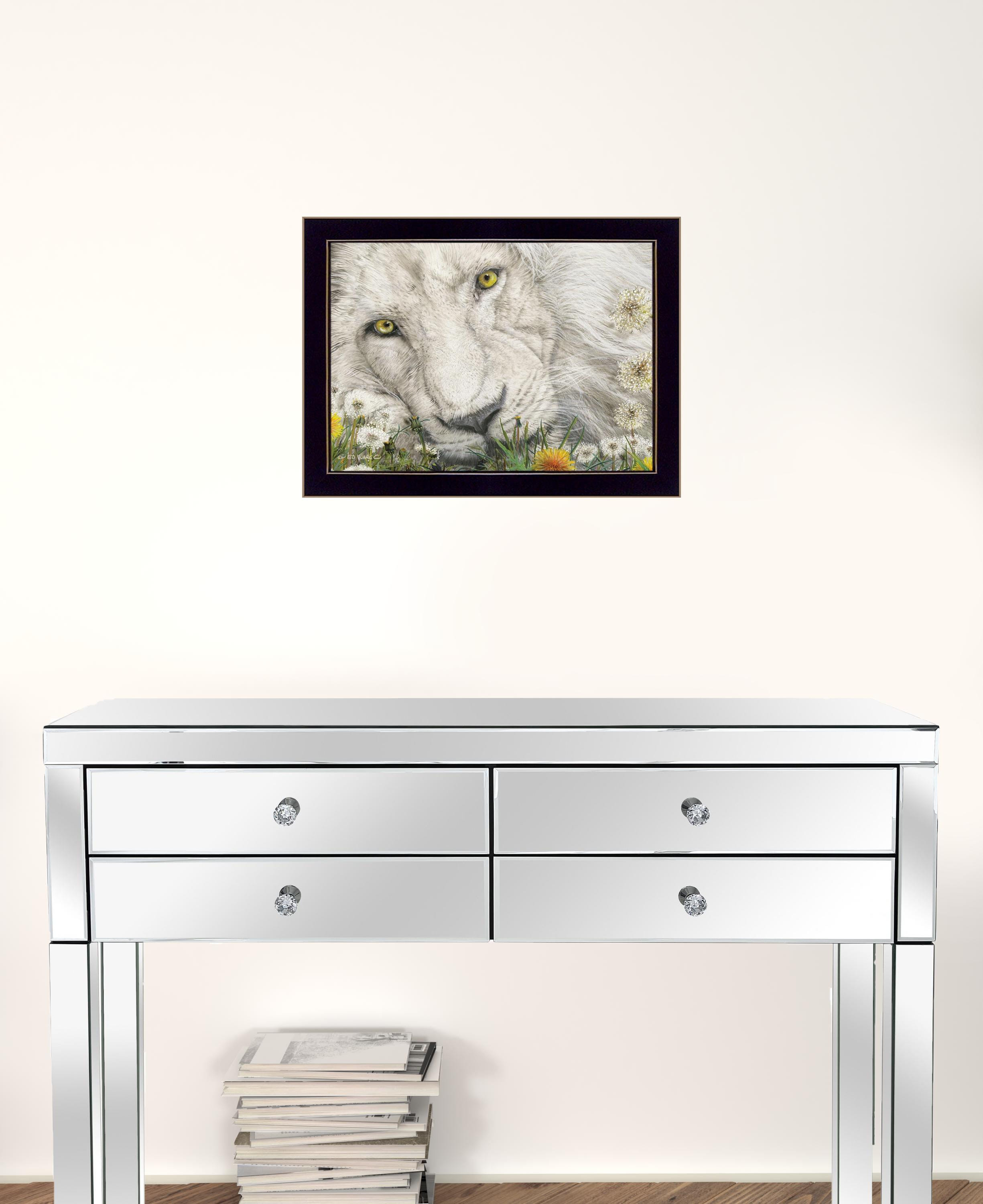 Dandy Lion 1 Black Framed Print Wall Art