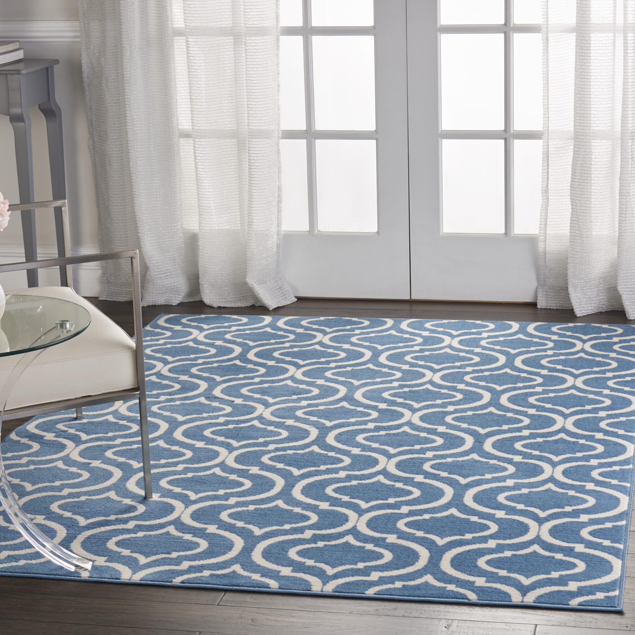 6' X 9' Gray Moroccan Power Loom Area Rug