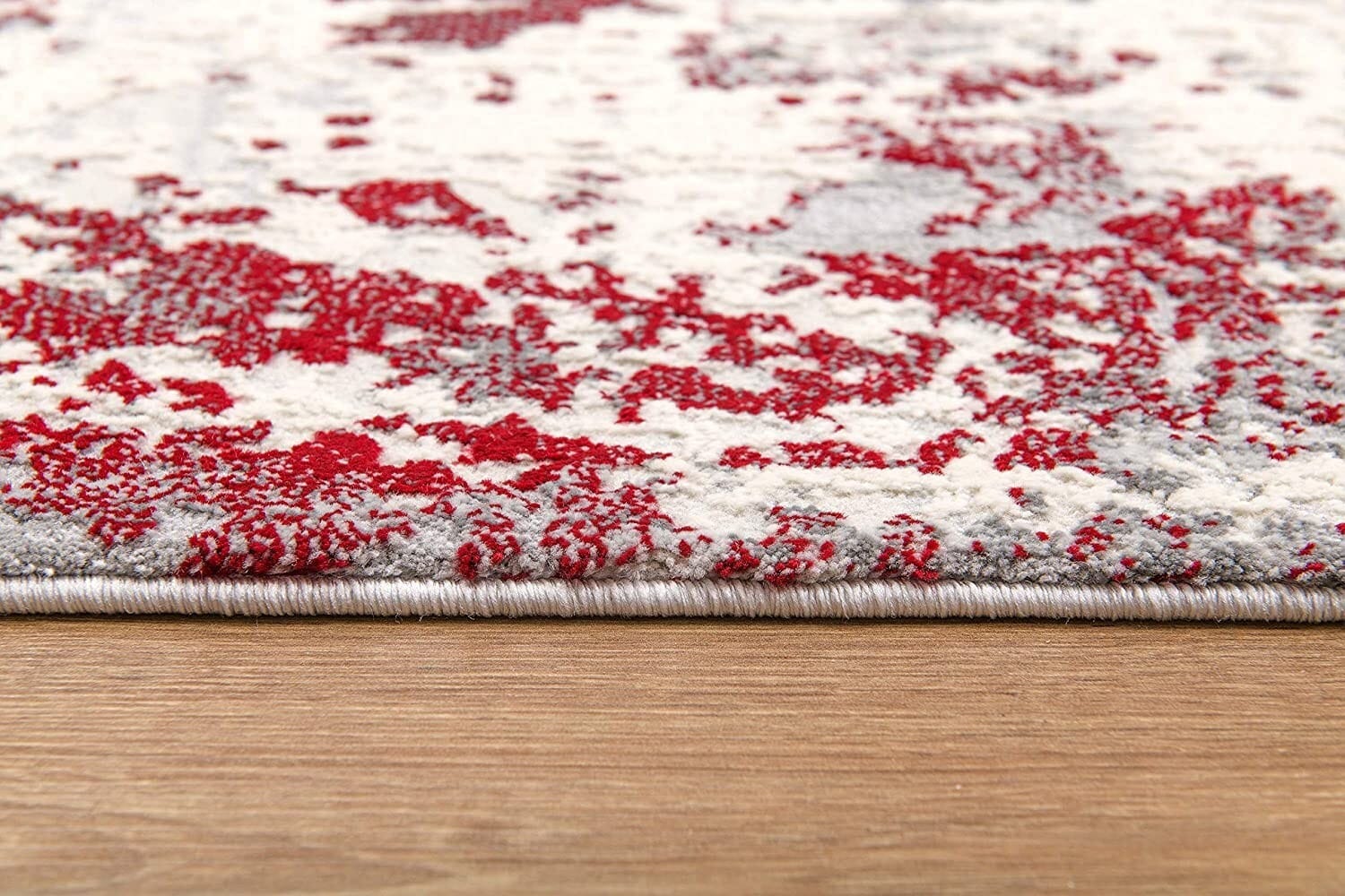 3' X 5' Red Abstract Dhurrie Area Rug