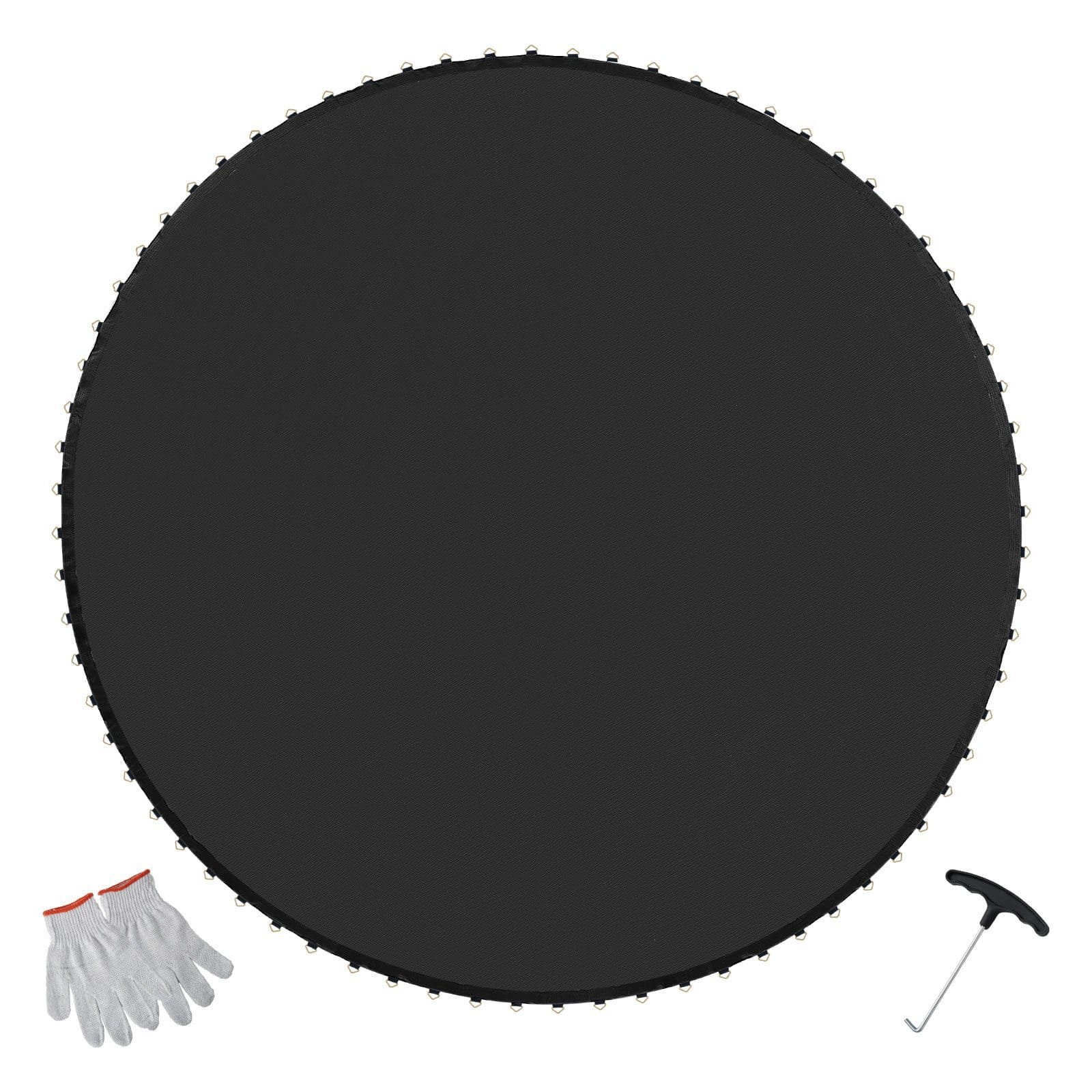 Replacement Trampoline Mat, Jumping Mat Fits 15ft Frame, Universal Jumping Mat for 15ft Round Trampoline, Reinforce UV-Resistant Mat with Spring Tool & Durable V-Rings, Fit 6.5" Spring Length