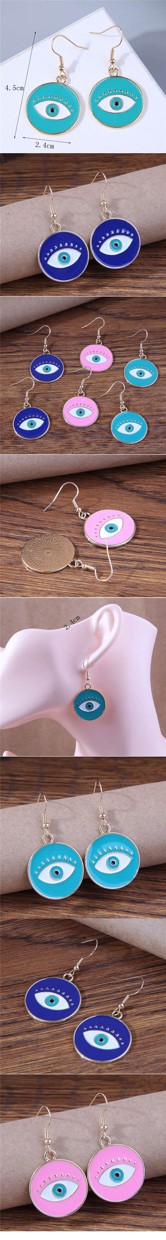 Halloween Fashion Evil Eye Design Unique Style Women Wholesale Earrings - Teal