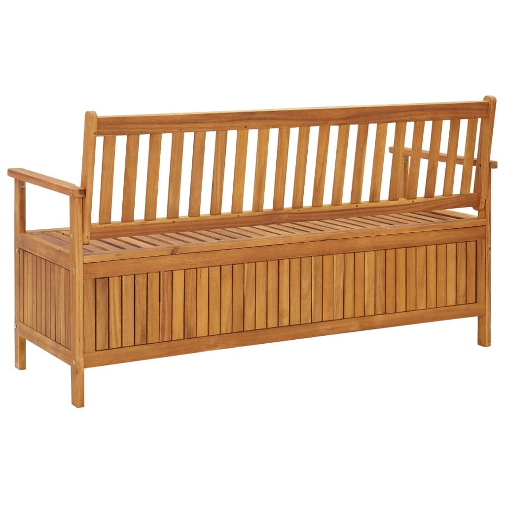 Patio Storage Bench 58.3" Solid Acacia Wood