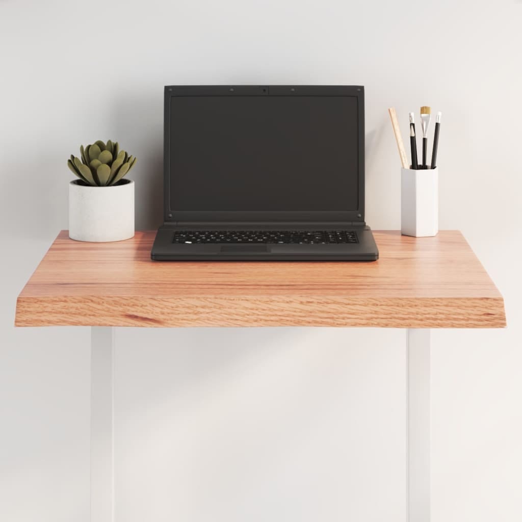Table Top Light Brown 23.6"x15.7"x(0.8"-1.6") Treated Solid Wood Live Edge